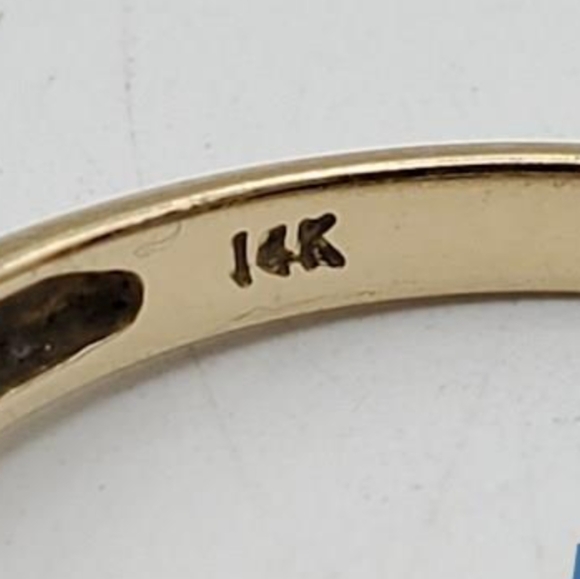 Aquamarine & Diamond size 6.5 14k ring - Picture 2 of 4